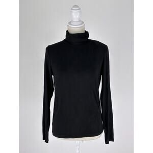 Lili Sidonio Womens Black Knitted Undersweater Turtleneck Long Sleeve Size L NWT